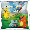 Coussin Double Face - Carré - POKEMON - Pikachu Et Starter 1G II - Microfibre - 40 X 40 Cm