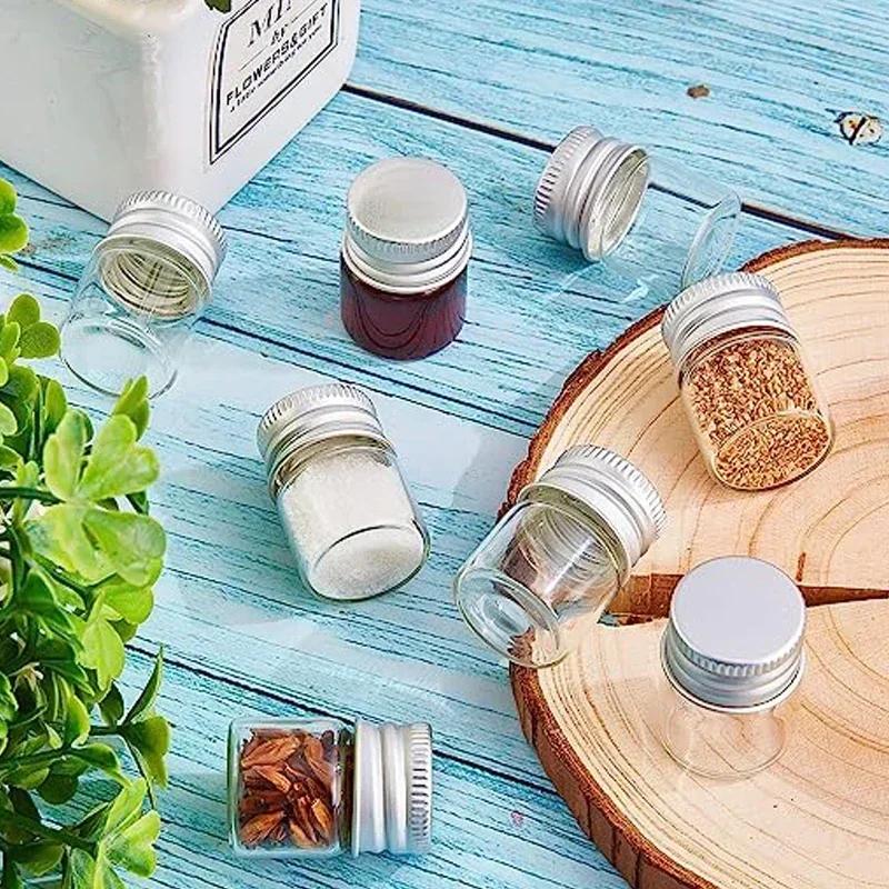 10Pcs 5ml-250ML Mini Plastic Bottle W/ Aluminum Screw Caps Portable Sample Vials Travel Cosmetic Containers for Lotion Creams