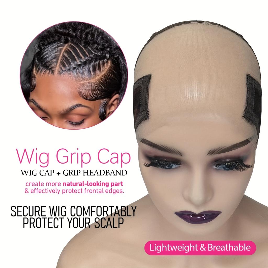 Ladies Wig Cap - Non-slip Adjustable Wig Cap Without Glue, Reusable High-definition Lace Front Wig Cap, Suitable for All Sizes