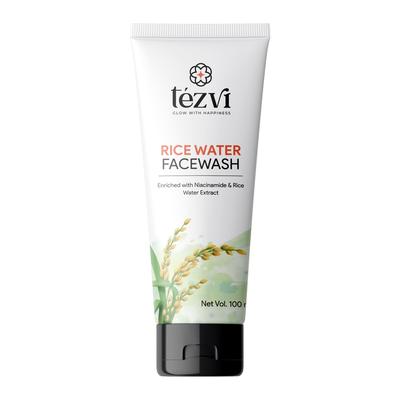 Tezvi Rice Water Face Wash with Niacinamide for Glowing Skin, Brightening & Hydrating Face Cleanser for Deep Cleansing, Dark Spot Reduction, Oil Co