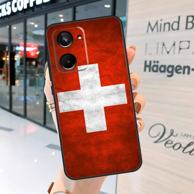 Switzerland Swiss Flag Case For Realme 15 13 12 10 11 14 Pro Plus GT6 GT7 C15 C35 C53 C55 C61 C63 C65 C67 C71 C75