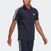 Adidas Logo Print Striped Short Sleeve Polo Shirt Men Polo Shirts Legendary-Ink-Blue GK9100