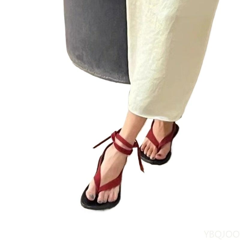 Women's Personalized Casual Clip Toe Slippers Summer Versatile Flat Bottom Daily Casual Comfortable Sandals for Wearing Outside