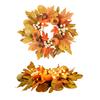 30cm Artificial Maple Leaves Candle Ring Candle Wreath Ring for Thanksgiving Centerpiece Table Decoration