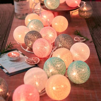20LED pamuk ipliği sarılı peri ışık ipi pamuk topu peri ışık iç mekan yatak odası başucu halı dekorasyon düğün Noel tatil aydınlatma