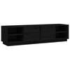 Vidaxl Szafka Pod Tv, Czarna, 156X40X40 Cm, Lite Drewno Sosnowe