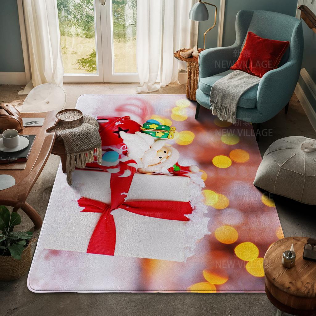 House Entrance Carpet Home Door Mat Living Room Bath Foot Bathroom Non-slip Water Absorption Rugs Bath Merry Christmas Winter