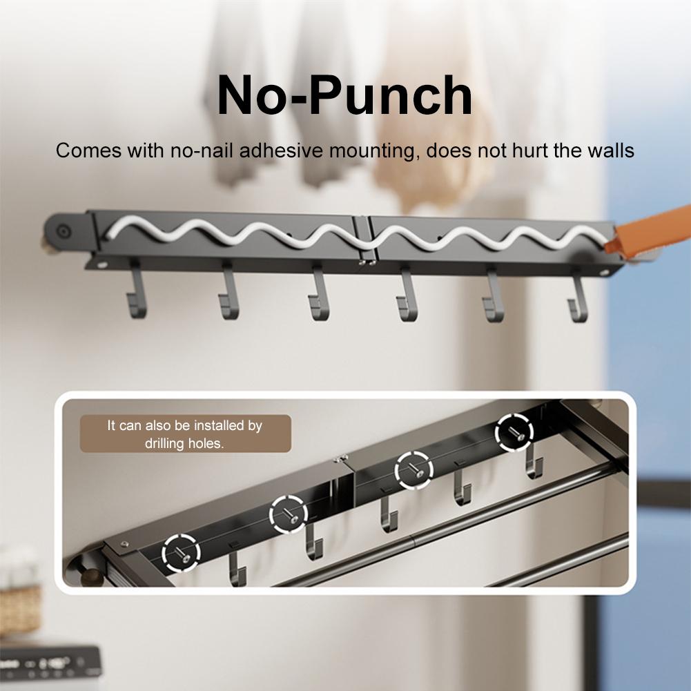 Wall Mounted Clothes Drying Rack Space-Saving Foldable Laundry Rack Laundry Drying Rack for Drying Clothes