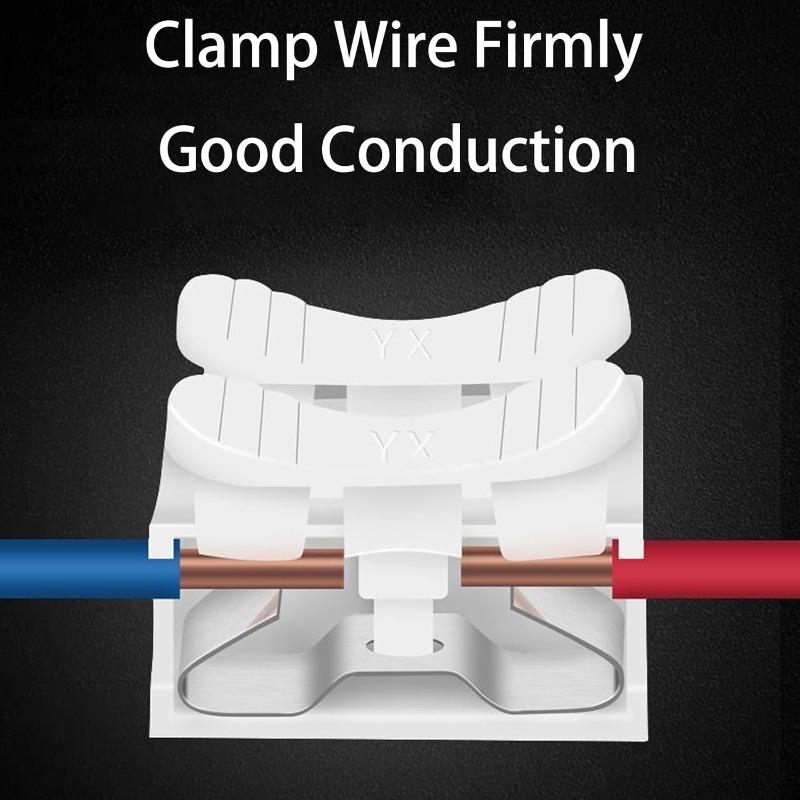 50pcs 2 Pole Quick Splice Lock Wire Connectors Chandelier Terminals Electrical Cable Terminals For Safe Splicing Into Wire