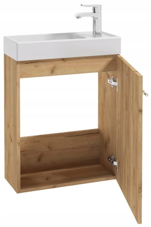 Bathroom cabinet with washbasin 50x70cm, hanging, oak craft Small