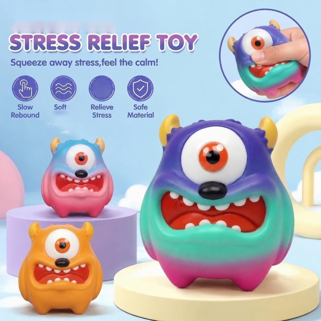 Slow Rebound Single Eye Monster Stress Relief Toy Soft Squishy Squeeze Toy for Anxiety and Focus Relief Durable Material