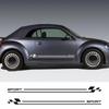 2 Stück Auto Türstreifen Aufkleber Vinyl Folie Rennstil Dekor Für Volkswagen VW Käfer 2015 2009 Cabriolet Auto Tuning Zubehör