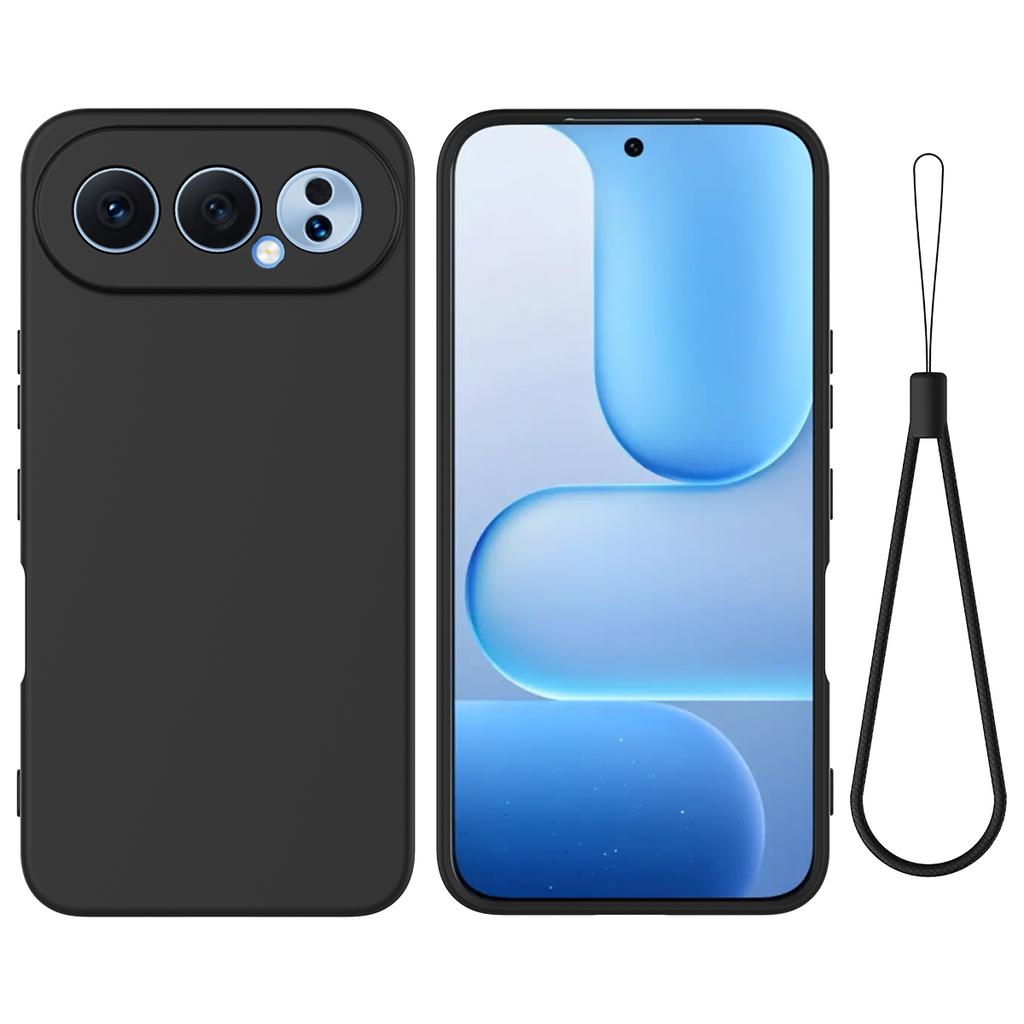 For Honor 500 Pro 5G/Honor 500 5G Liquid Silicone Case Phone Back Cover with Hand Strap