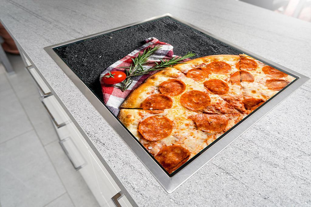 SZKLANA PŁYTA OCHRONNA NA KUCHENKĘ 70x52 PIZZA