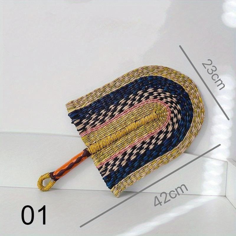 

Vietnam Woven Straw Fan Grass Seaweed Woven Hand Fans Handmade Craft Nordic Hanging Decorations for Wall Bedroom Wedding Party Home Decors 01