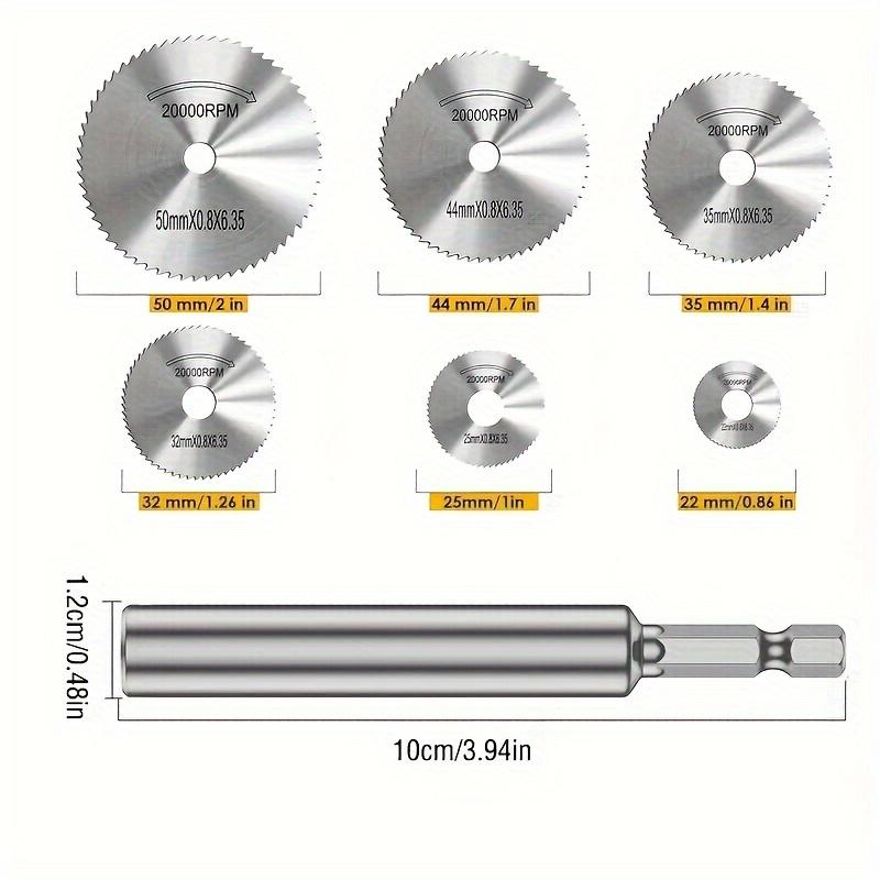Suitable for 1/4-inch Hex Shank Rotary Saw High-Speed Steel Cutting Wheel - with Thin Disc Blades with 5 Replaceable Cutting Heads