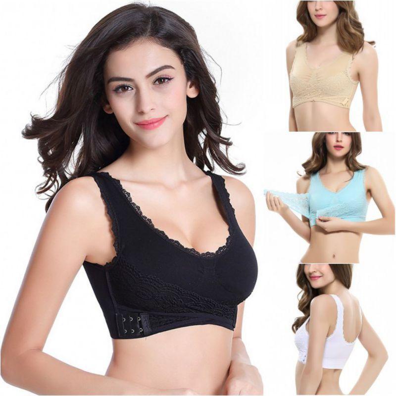 Women Lady Sexy Front Cross Adjustable Side Buckle Lace Vest Wireless Sport Bra For Ultimate Comfort And Style