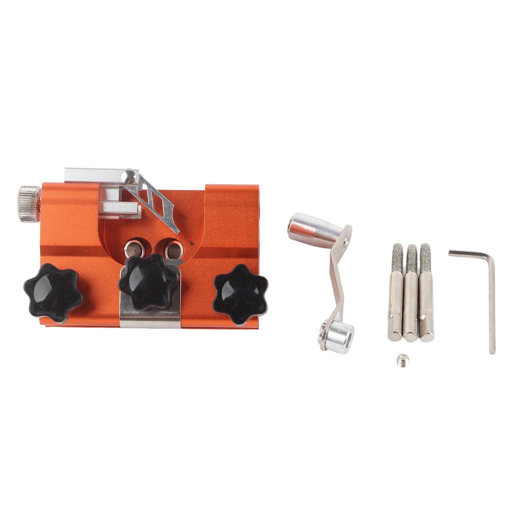 Orange Hand Cranked Chainsaw Sharpener 30 degrees Portable Manual Chainsaw Chain Sharpening Jig Tool