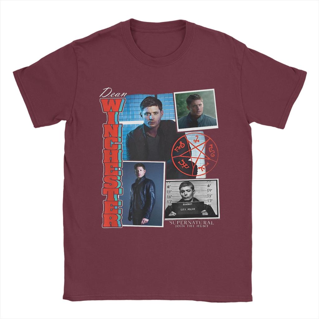 Supernatural Dean Winchester Collage T Shirts 100% Cotton Clothes Vintage Short Sleeve Crew Neck Tee Shirt New Arrival T-Shirt