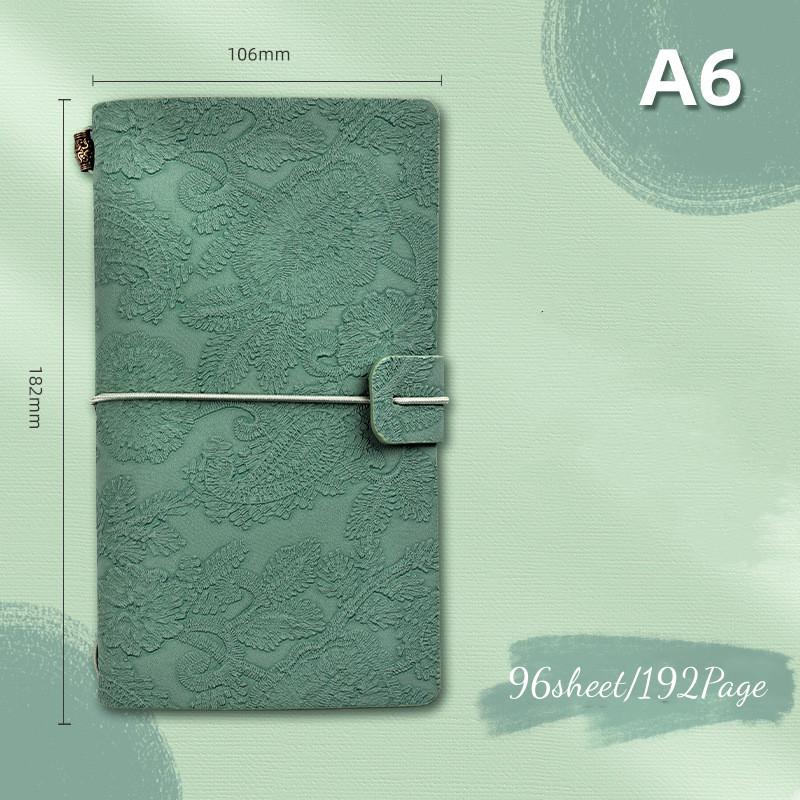 

Vintage Embossed Lace Strap Notebook A6 Morandi Portable Journal Travel Book Diary Stationery School Supplies
