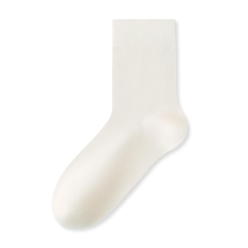 Women's Summer Thin, Cool Modal Ice Socks, Mid-calf Socks, Antibacterial, Deodorizing, Breathable, White, Boneless
