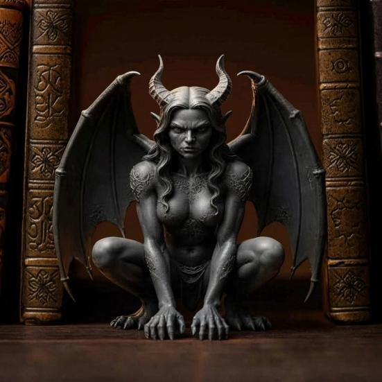 Indoor Table Ornaments Resin Gargoyle Statue, Medieval Gothic Sculpture, Artistic Horror Tabletop Figurines for Living Room Decorative Craft