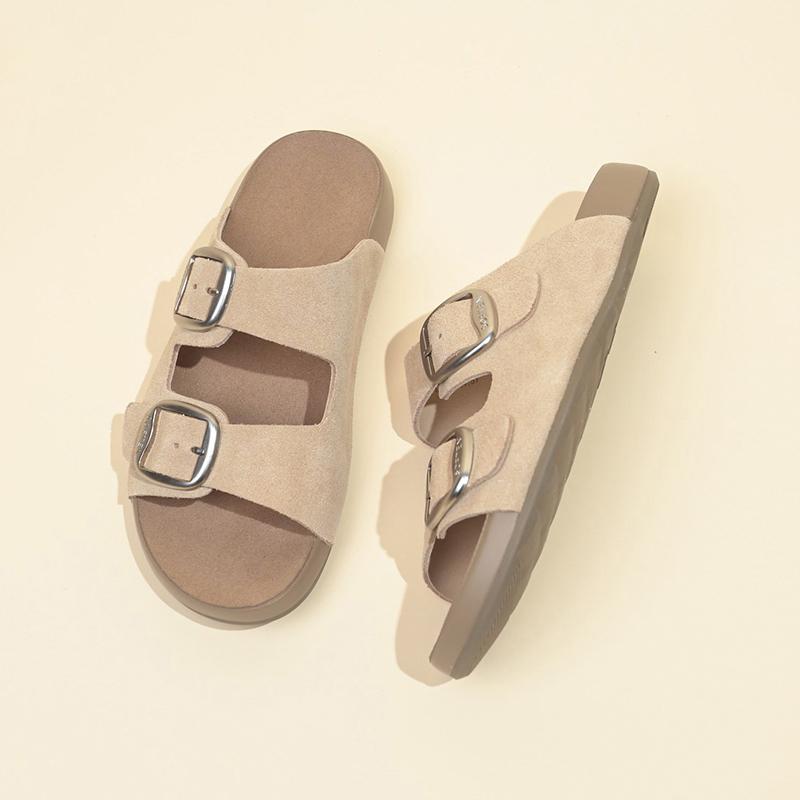 

Женские летние тапочки, повседневные сандалии для девочек, с открытым носком, большие размеры, хаки, шлепанцы, пляжная обувь 42 бежевый