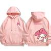 The Spring and Autumn Melody and Kuromi Cartoon Anime Periphery Girl's Hoodie Sweet and Lovely Parent Child Pullover