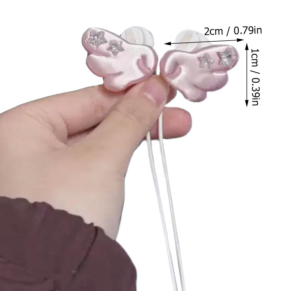 Creative 3D Wing Decoration For Wired Headphones, Cute Girly Ins Style, Dreamy & High-value Headphone Accessories