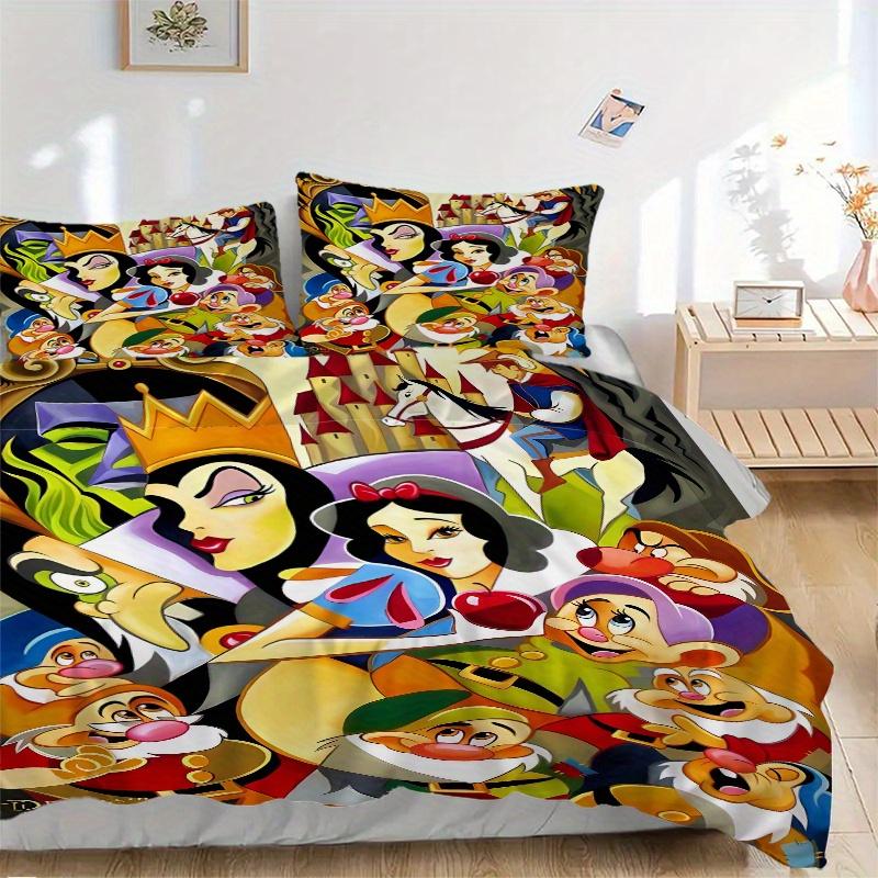 

3pcs Evil Queen & Snow White Printed Quilt Set - Includes 1 Quilt Cover and 2 Pillowcases, Machine Washable - Suitable for All Seasons.D037 135x200cm