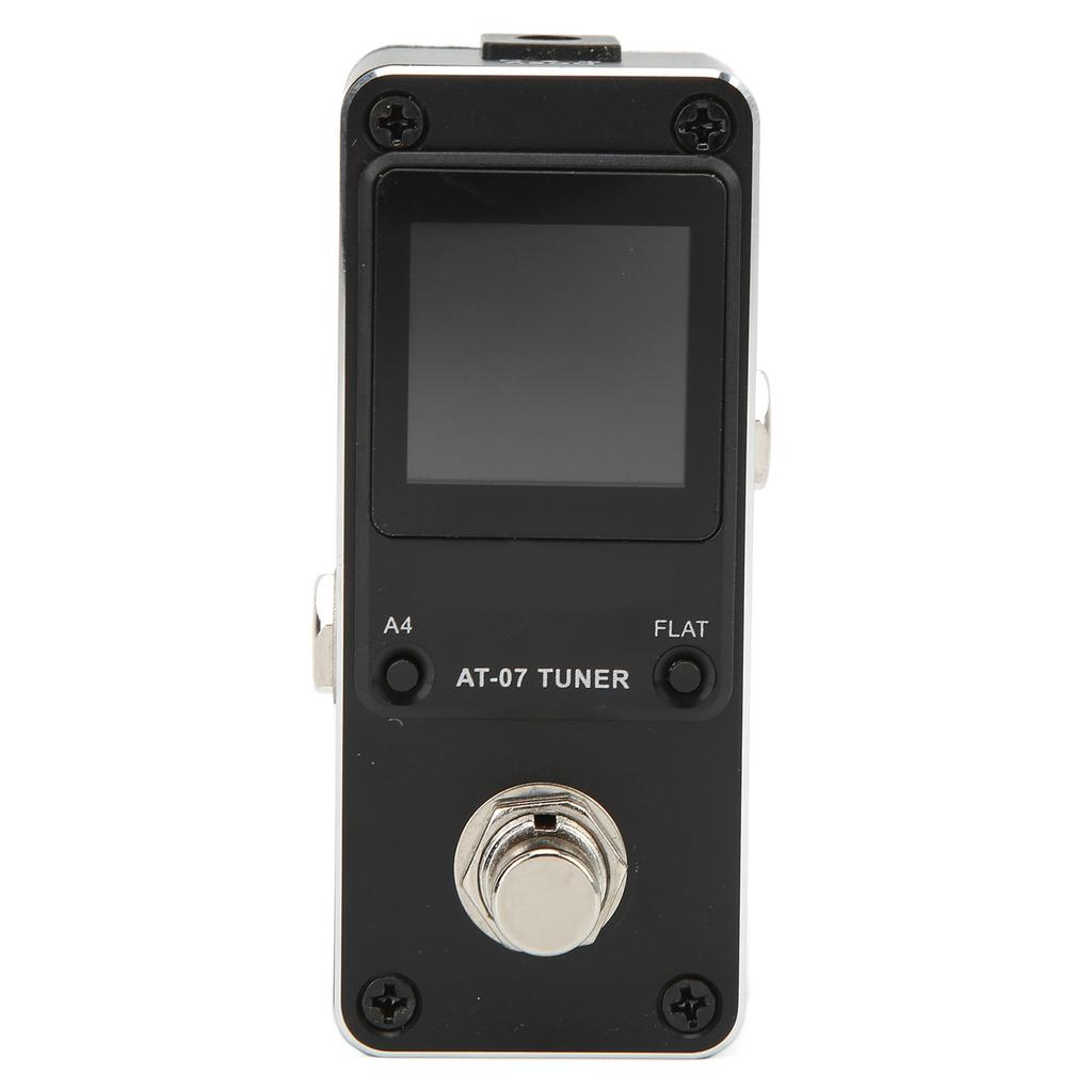 Tuner Pedal for Electric Guitar Bass Mini Metal with Pitch Calibration Flat Tuning AT‑07