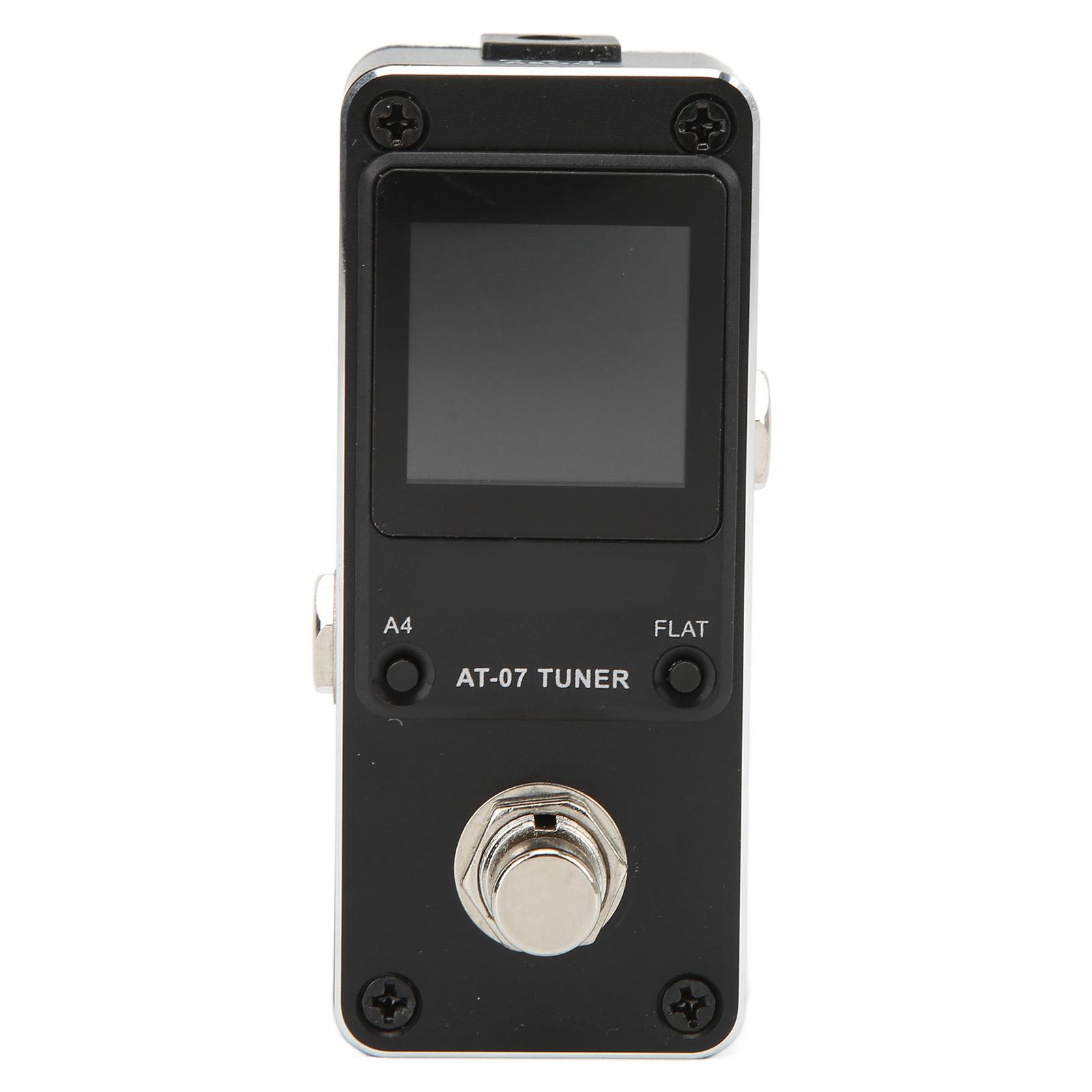

Tuner Pedal for Electric Guitar Bass Mini Metal with Pitch Calibration Flat Tuning AT‑07