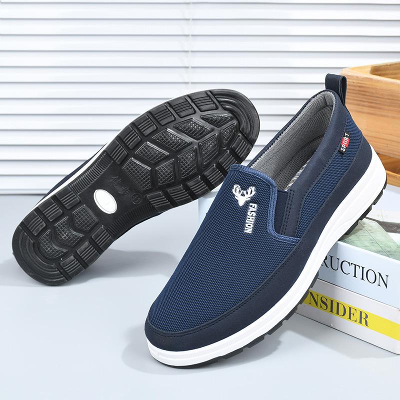

Cloth shoes men s spring and autumn construction site work shoes wear-resistant walking shoes middle-aged and elderly casual men s work shoes 44 синій