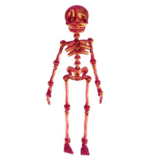 5Pcs 3D Printed Skeleton Refrigerator Magnet Poseable Skeleton Figurine with Movable Joints Halloween Gothic Skeleton Fridge Magnetic Decoration