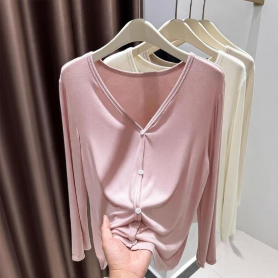 Damen Sommer Leichter Cardigan Lässig Langarm Sonnenschutz Hemden Knopfleiste Strand Überwurf Tops