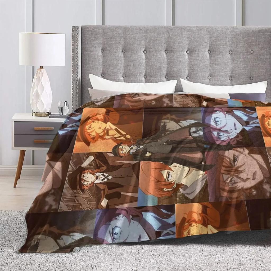Bungou Stray Dogs Nakajima Atsushi Serie TV Chuuya Nakahara Coperta di Flanella Morbida Calda Accogliente Leggera per Bambini Adulti