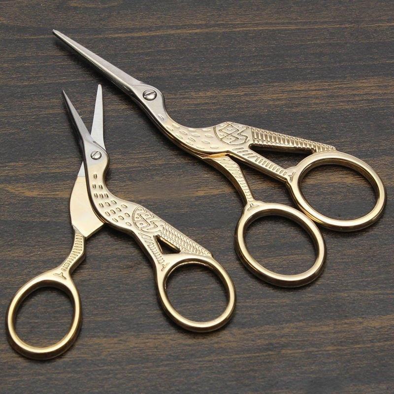 2 Größen Vintage Storch Stickerei Nähhandwerk Schere Kreuzstichschere Schneider