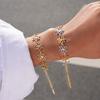 Distinctive Stainless Steel Metal Flower Chain Bracelet Waterproof High Quality Golden Summer Fashion Jewelry
