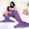 Mermaid Blanket, Wool Knitted Fish Tail Blanket, Air Conditioning Blanket, Birthday Gift, Parent-child Mermaid Blanket