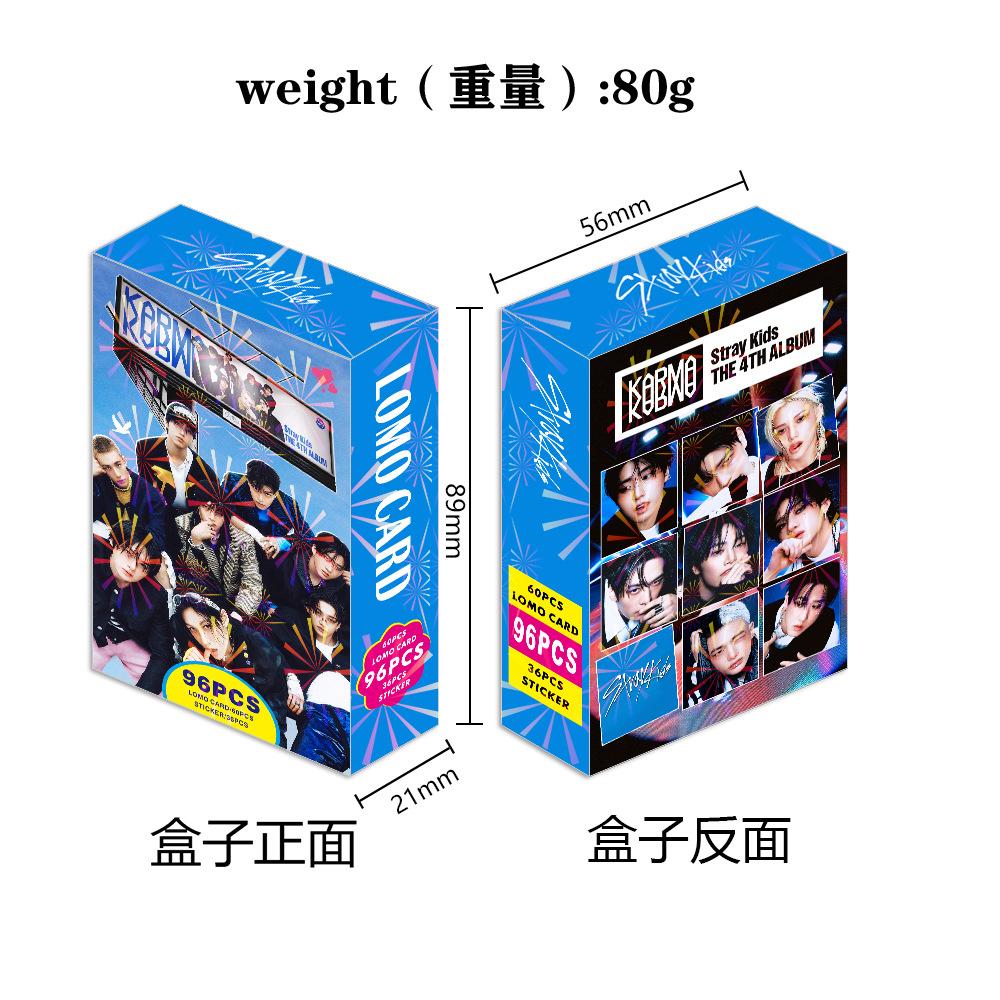 96 Pieces Kit Straykids 4th Album Karma Merchandise 60 Lomo Photo Cards 36 Random Decals For Star Fans Collector And Present