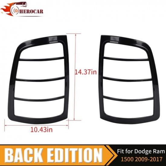Glänzend Schwarze Rückleuchtenabdeckung Rückleuchten Schutz für 09-18 Dodge Ram