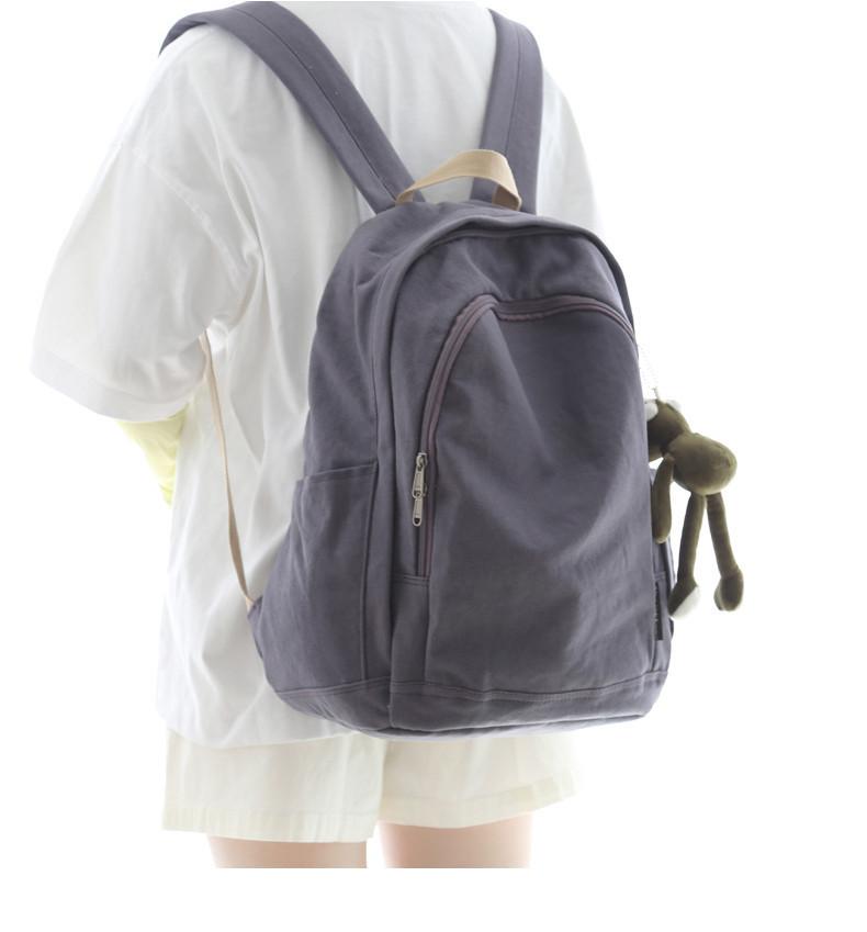 Original Simple Canvas Backpack For Women Men Large Capacity 16-inch Laptop Bag