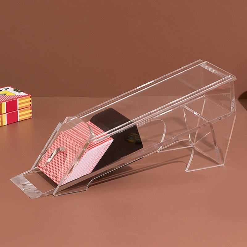 Poker Card Shuffler Manual Card Shuffler 1 Decks Acrylic Playing Card Shuffler Card Dealing Shoe for Board Game