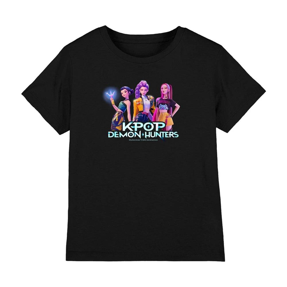 Kpop Demon Hunters - Huntrix Kpop Group Kids T-shirt, Black 130