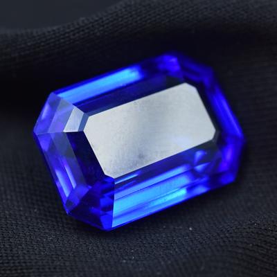Natural Blue Sapphire Emerald Cut CERTIFIED 19.85 Ct Beautiful Loose Gemstone