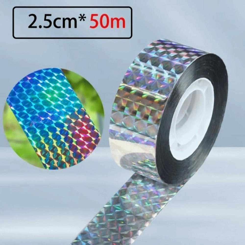 Holographic Anti Bird Tape Laser Repellent Bird Repellent Tape New Reflective Scare Ribbon Garden B-2.5CMx50CM