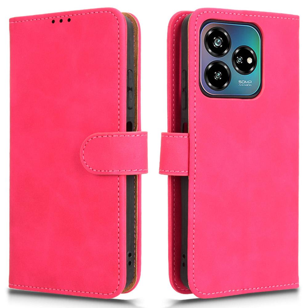

For ZTE Axon 60 Lite Leather Case Skin-Feel Anti-Drop Wallet Flip Phone Cover D