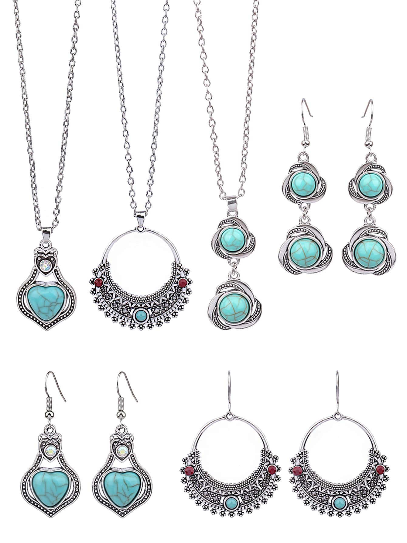 

Винтажный Набор Ожерелье, Серьги, Браслет из Натурального Камня для Женщин Этнические Бусы Ожерелья Свадебная Вечеринка Циркониевые Наборы Pendientes