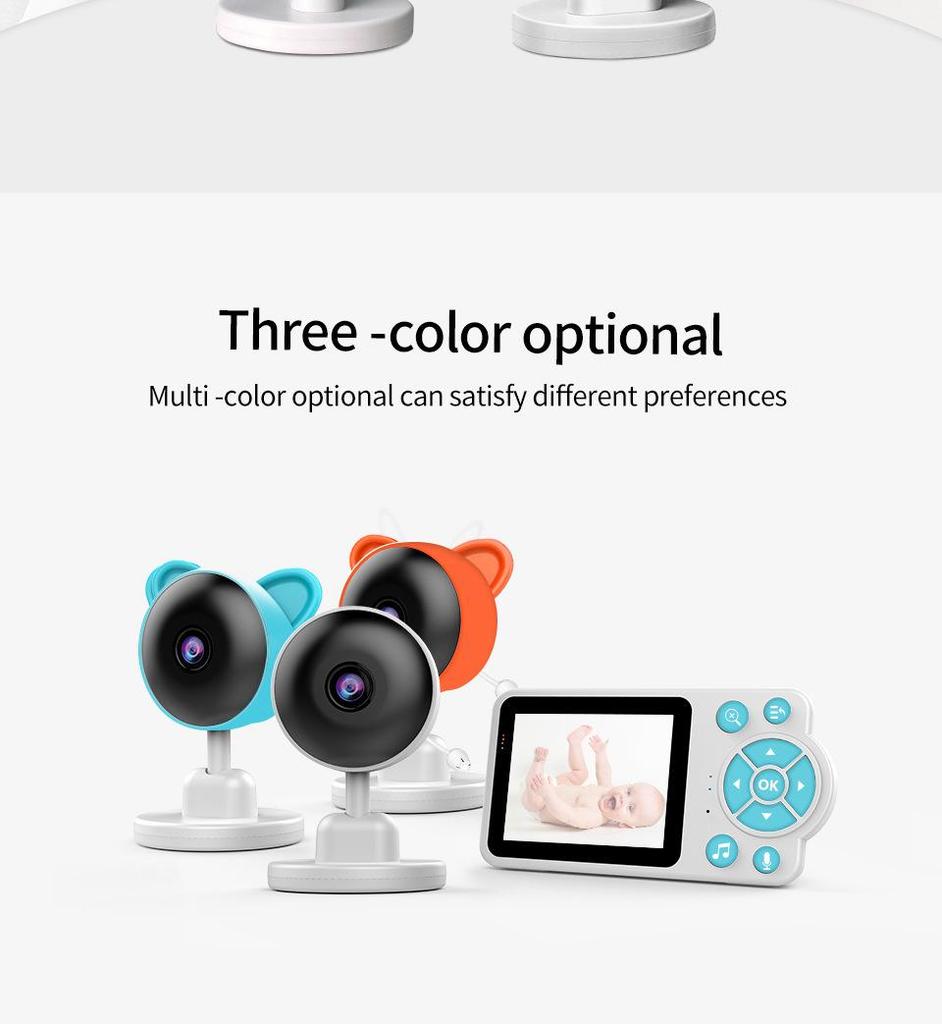 2.8" Baby Monitor: Color Screen, Temperature & Cry Detection, Voice Intercom