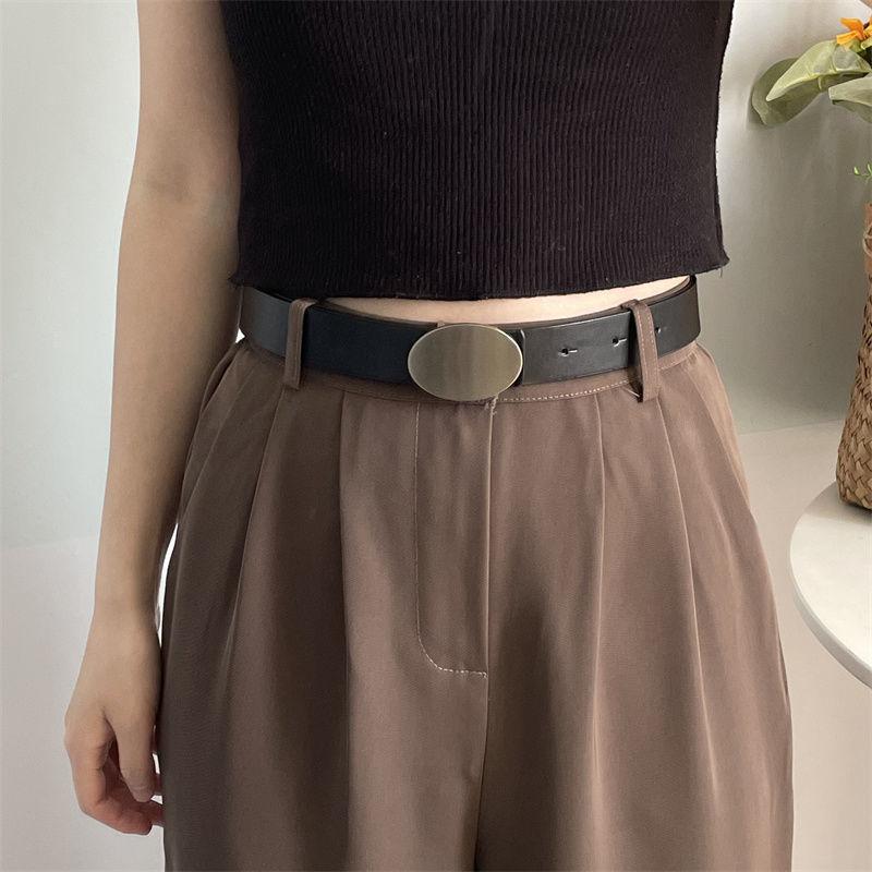 

And Practical Elegant Black Denim Belt With Smooth Buckle For Everyday Fashion And Style Student Oval Mirror